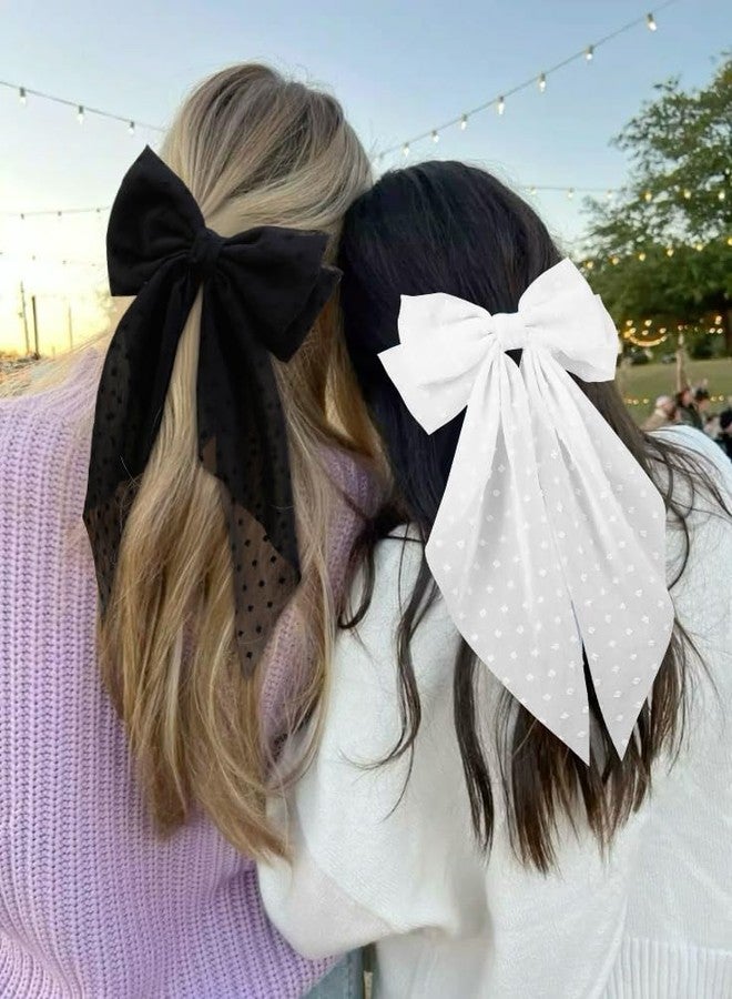 Tobeffect Hair Bow for Women Clips Bulk, Big Ribbon Bows with Long Tail, Oversized Bow Hair Accessories 8PCS - Image 5